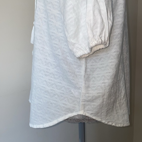 Knox Rose Tassel Ruffle V-Neck Short Sleeve Peasant Top Size Small - Picture 8 of 10